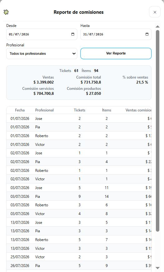 Reporte real de comisiones de dlvNexa